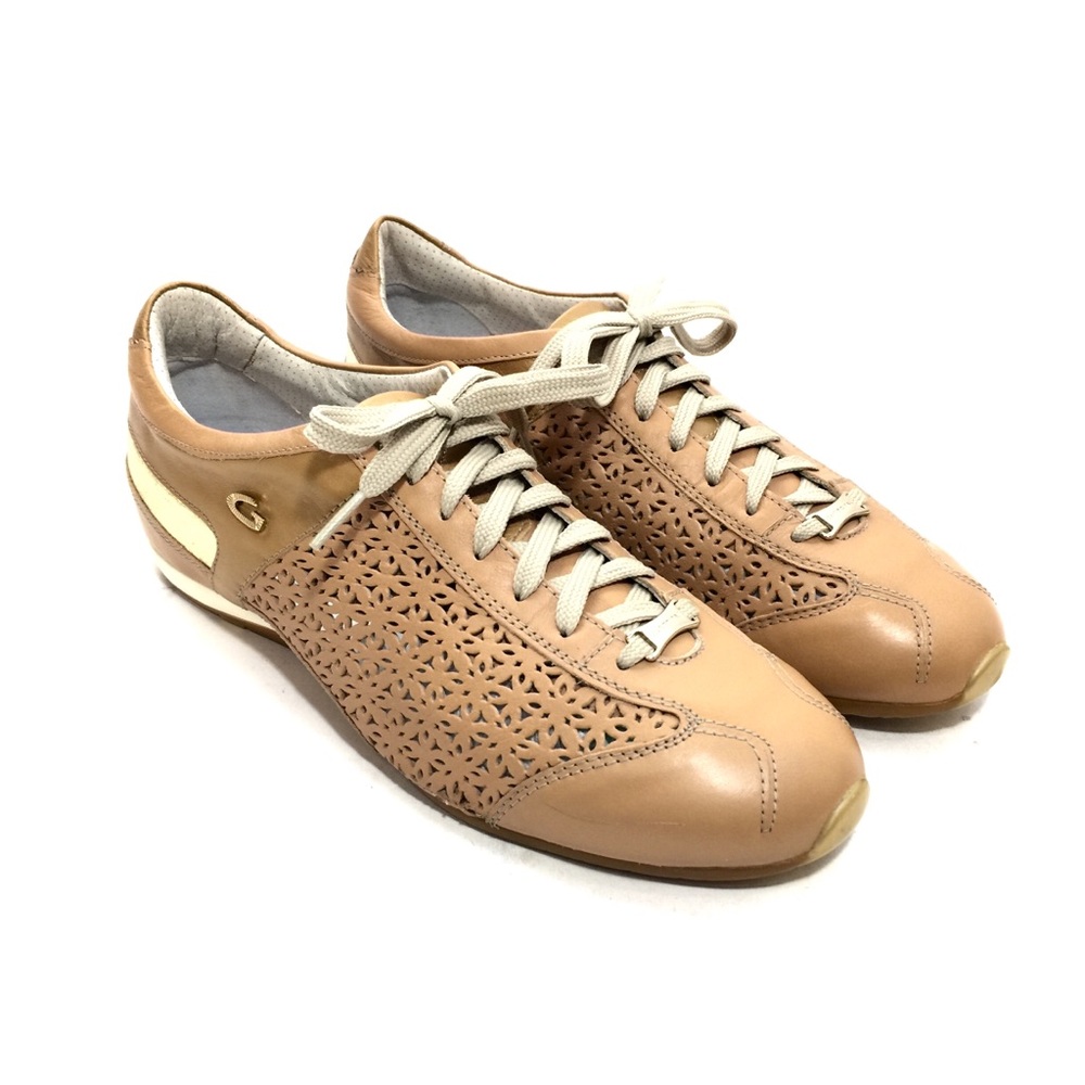 Alberto Guardiani Camel Leather Sneakers